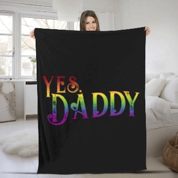 Discover Yes Daddy pride rainbow gradient pride month lgbt Fleece Blankets