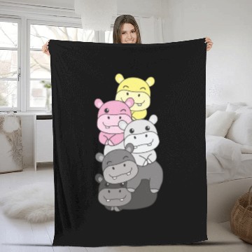 Discover Queerplatonic Flag Pride Lgbtq Cute Hippo Fleece Blankets