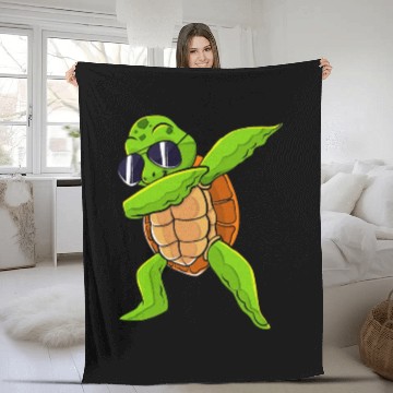 Discover Dabbing Sea Turtle Animal Lover Save The Turtles Fleece Blankets