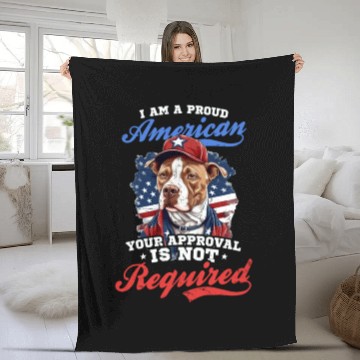 Discover 4th Of July Baseball Proud American No Aproval Fleece Blankets