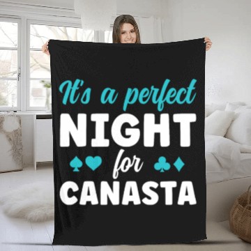 Discover A Perfect Night for Canasta Funny Canasta Card Fleece Blankets