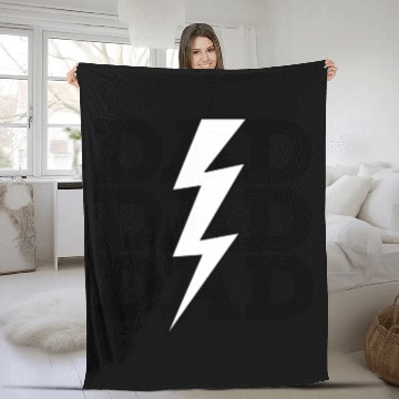Discover Baseball Dad Distressed Retro Lightning Bolt Fleece Blankets