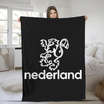 Discover Netherlands Lion Orange Fleece Blankets