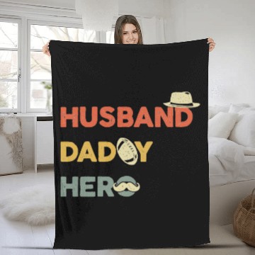 Discover Multi-Role Hero: Husband & Dad Fleece Blankets