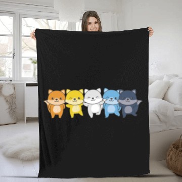 Discover Aroace Flag Pride Lgbtq Cute Fox Fleece Blankets