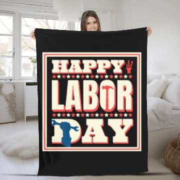 Discover Happy Labor Day Holiday Greetings Fleece Blankets