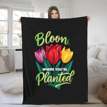 Discover Tulips Tulip Flower Yes I Talk To Tulips Fleece Blankets
