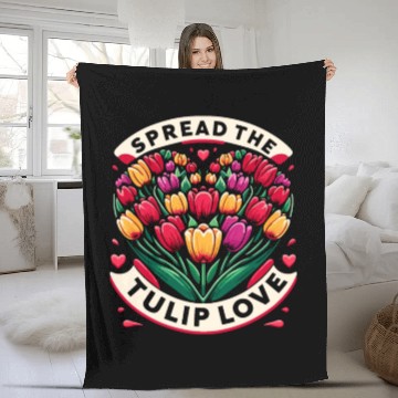 Discover Tulips Tulip Flower Yes I Talk To Tulips Fleece Blankets