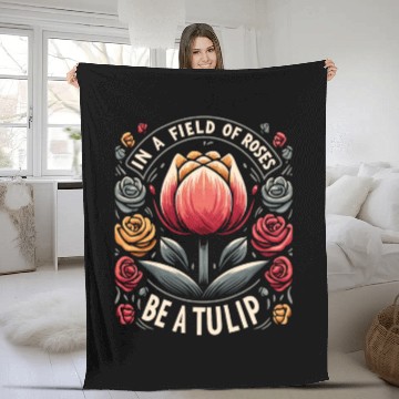 Discover Tulips Tulip Flower Yes I Talk To Tulips Fleece Blankets