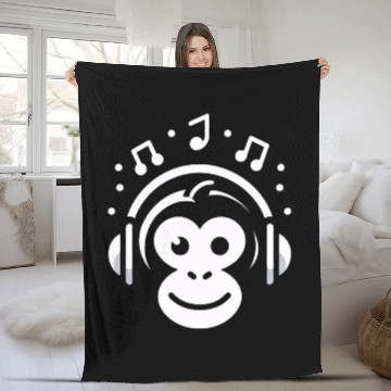 Discover Joyful Monkey Tune Fleece Blankets
