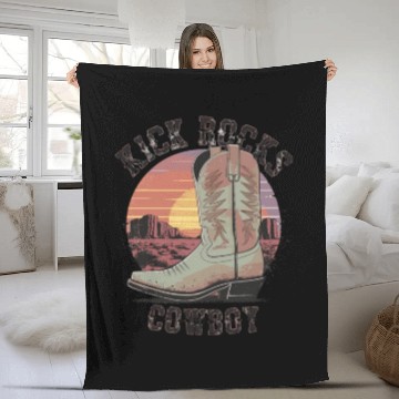 Discover Kick Rocks Cowboy Western Sunset for a Western Fleece Blankets