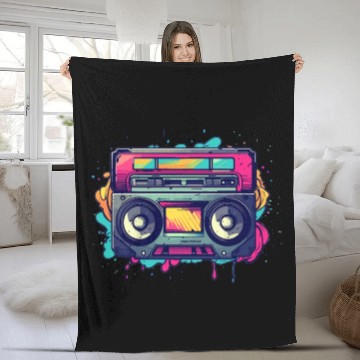 Discover Retro Classic Cassette Tape for a 80s Fan Fleece Blankets