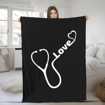 Discover Stethoscope Love Medical Affection Fleece Blankets