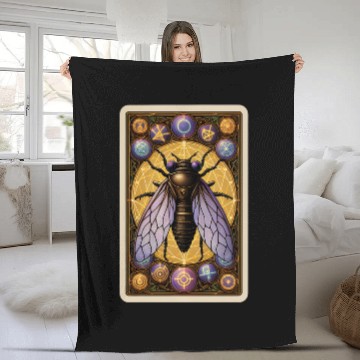 Discover CICADA INVASION 2024 TAROT CARD, CICADAGEDDON 2024 Fleece Blankets