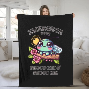 Discover CICADA EMERGENCE 2024 KAWAII, CICADAGEDDON BROOD Fleece Blankets