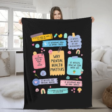 Discover Mental Health Matters Human Brain Illness Fleece Blankets