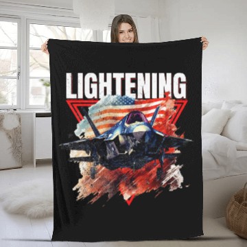 Discover F35 Lightning Fighter Jet Plane Veteran Military Fleece Blankets