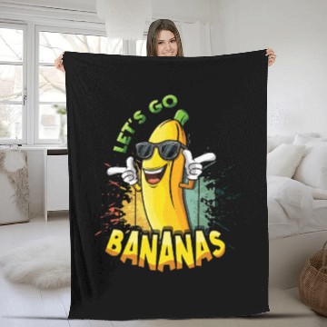 Discover Fun Cool Banana Meme Let Us Go Banana Fleece Blankets