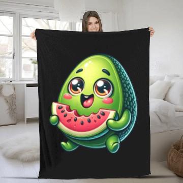 Discover Avocado & Watermelon Sweet Comic Fleece Blankets