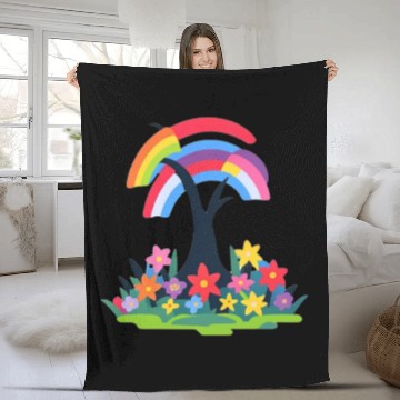 Discover Rainbow tree species in the garden Fleece Blankets