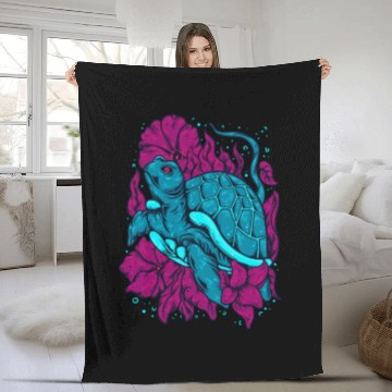 Discover Psychedelic Sea Turtle – Ocean Vibes Graphic Fleece Blankets