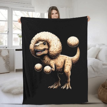 Discover Poodle T-Rex Fusion Mythical Creature Design Fleece Blankets