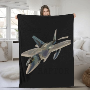Discover Air Force F-22 Raptor Fighter Jet Military Pilot Fleece Blankets