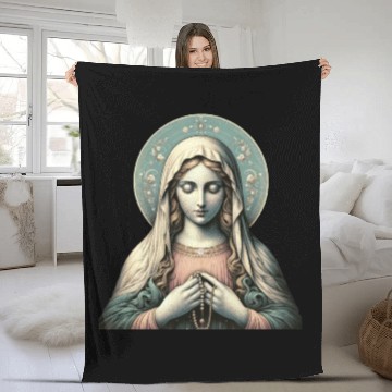 Discover Serene Madonna ic Image Fleece Blankets