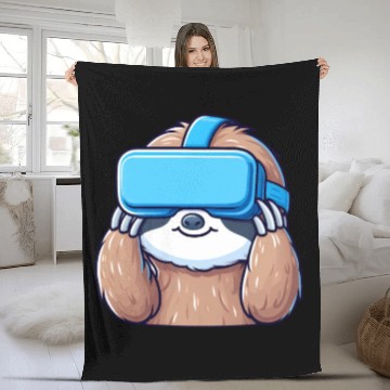 Discover Sloth as VR Gamer: Cool and Digital Fleece Blankets