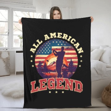Discover 4th Of July Golf All American Legend Fleece Blankets