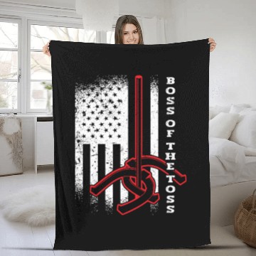 Discover Boss Of The Toss USA Horseshoe Pitching Fleece Blankets