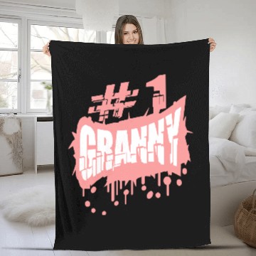 Discover Number 1 Hashtag One First Time Grandma Granny Fleece Blankets
