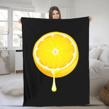Discover Citrus - Fruits - Orange - Lime - Grapefruit - Lem Fleece Blankets