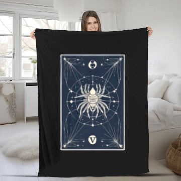 Discover Spider Tarot Card Reader Astrology Occult Fleece Blankets