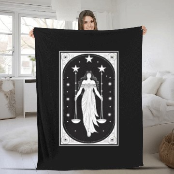 Discover Themis Tarot Card Astrology Occult Mystical Fleece Blankets