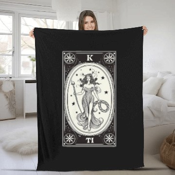 Discover Themis Tarot Card Astrology Occult Mystical Fleece Blankets