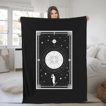 Discover Tarot Card Astrology Occult Mystical Witchy Fleece Blankets