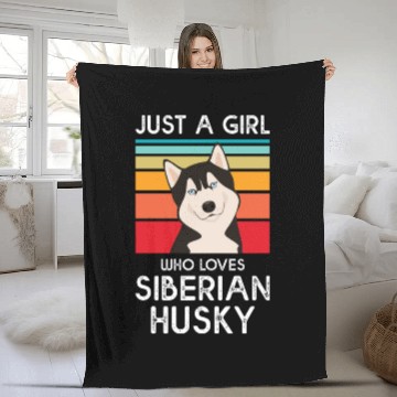 Discover Just A Girl Who Loves Siberian Husky Fleece Blankets