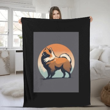 Discover Pomeranian Dog 3 - Japanese Old Vintage Fleece Blankets