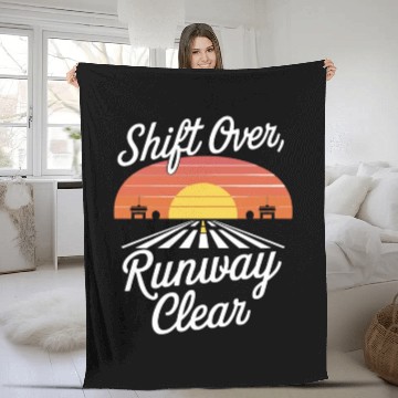 Discover Air Traffic Controller Aircraft Flight Service Fleece Blankets
