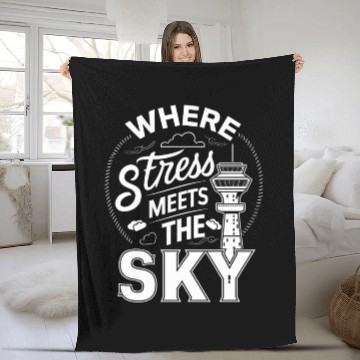 Discover Air Traffic Controller Aircraft Flight Service Fleece Blankets