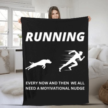Discover FUNNY Running Motivation DOG Fitness Fleece Blankets