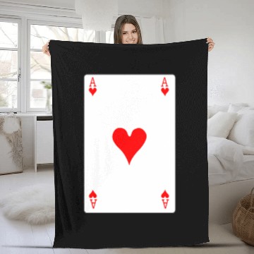 Discover Hearts Playing Card Fleece Blankets