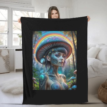 Discover Magic Mushroom Fairy Fleece Blankets