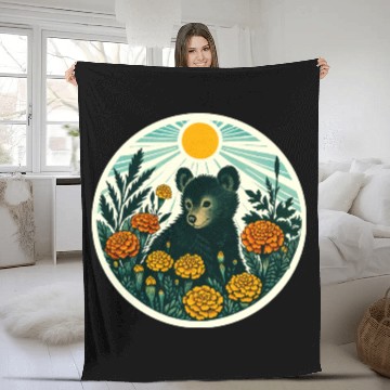 Discover Black Bear Fleece Blankets