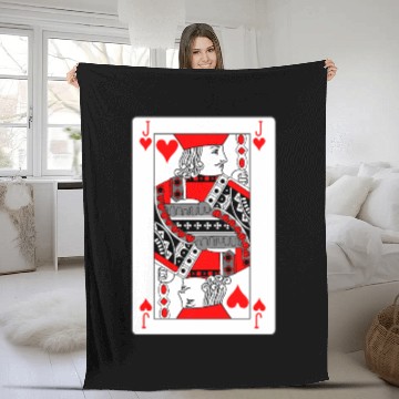 Discover Jack Playing card hearts Fleece Blankets