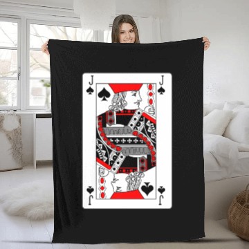 Discover Jack Playing card of spades Fleece Blankets
