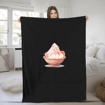 Discover there s always room for desserts-sakura shaved ice Fleece Blankets