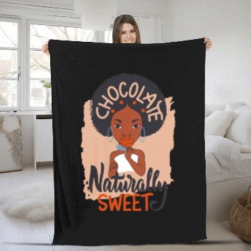 Discover Chocolate naturally sweet Fleece Blankets