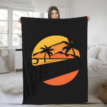 Discover Chill Summer Vibes Palm Trees Fleece Blankets